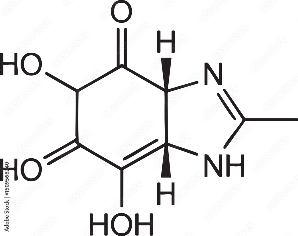 chemical structure diagram illustrates a complex organic molecule ...