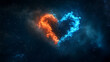 © Soulc - Cosmic Heart: A Fusion of Fire and Ice in the Night Sky