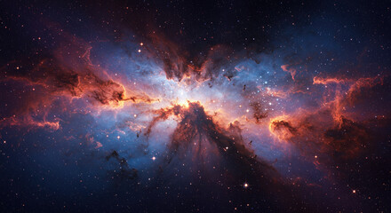 cosmic nebula texture, swirling gases and distant stars, vast and mysterious