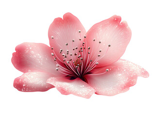 Wall Mural - A pink flower with a white center