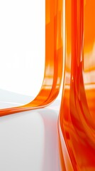 Wall Mural - digital technology orange abstract 3d circular arch illustration poster background