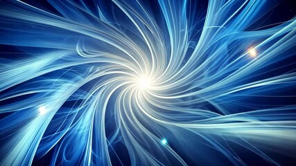 Wall Mural - whimsical blue swirls of light and energy emanating from a bright center.
