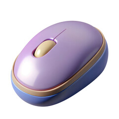 Wall Mural - computer mouse with rounded design and glossy surface 3d icon in cartoon plastic style minimal isola