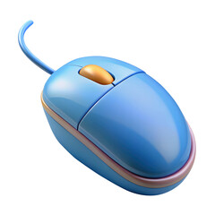 Wall Mural - computer mouse with rounded design and glossy surface 3d icon in cartoon plastic style minimal isola