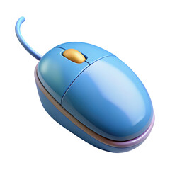 Wall Mural - computer mouse with rounded design and glossy surface 3d icon in cartoon plastic style minimal isola