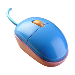 Wall Mural - computer mouse with rounded design and glossy surface 3d icon in cartoon plastic style minimal isola