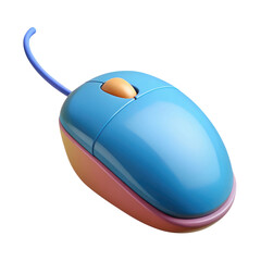 Wall Mural - computer mouse with rounded design and glossy surface 3d icon in cartoon plastic style minimal isola