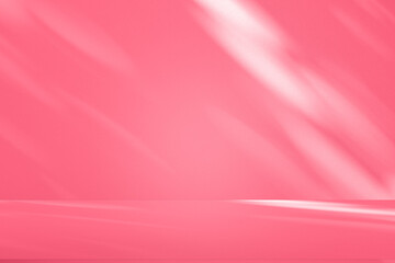 Leinwandbilder - Wall interior background, studio and backdrops show products.with shadow from window color pink background for text insertion and presentation interior decoration	