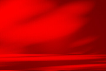 Leinwandbilder - Wall interior background, studio and backdrops show products.with shadow from window color Red background for text insertion and presentation product	
