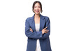 © RedcupStudio - Portrait of happy young business woman posing isolated on transparent background, PNG file format.