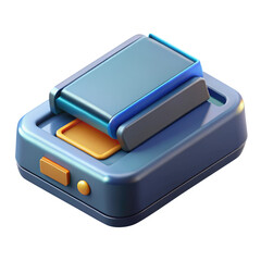 Canvas Print - Document Scanner with Open Lid and Glossy Surface in Modern 3d icon in cartoon plastic style minimal isolated on transparent white background, clipping path
