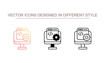 Web Development icon design with white background stock illustration