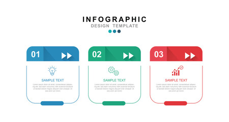 Fototapete - Vector Infographic label design template with icons and 3 options or steps. Can be used for process diagram.	