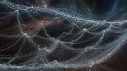 Wall Mural - interwoven cosmic filaments forming a luminous celestial tapestry