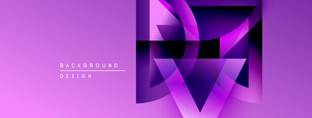 Poster - Abstract purple design. Geometric shapes overlap creating dynamic visual effect. Modern background suitable for various projects.