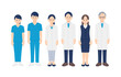 © キムラ - 医者･看護師･医療事務の男女全身セット【人物ベクターイラスト素材】
