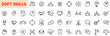 © Al Rafi - Soft Skills and Personal Growth Line Icon Design Featuring Communication, Leadership, Emotional Intelligence, Empathy, Collaboration, Goal Setting, Problem Solving, Self-Awareness, and Team Developmen