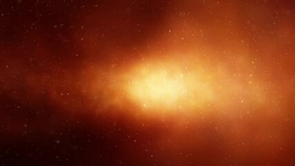 Wall Mural - particle dust on fire flames and foggy light motion loop background.