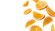 © Hanna - Flying delicious orange slices cut out isolated on transparent background