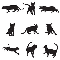Naklejka na meble set of cats silhouettes
