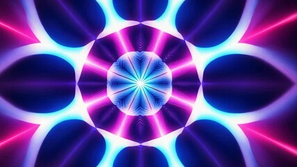 Wall Mural - hypnotic neon kaleidoscope a radiant symphony of light and color
