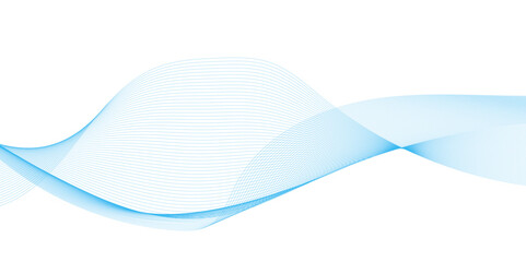 Wall Mural - abstract technology blue curve wavy chaotic line.