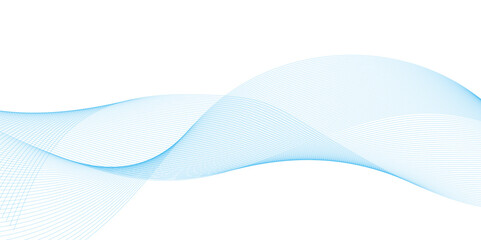 Wall Mural - abstract technology blue curve wavy chaotic line.
