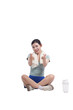 © NETI studio - Image of young Asian girl wearing sportswear posing on white background