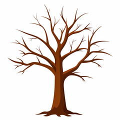 vector tree silhouette. tree with no leaves vector
