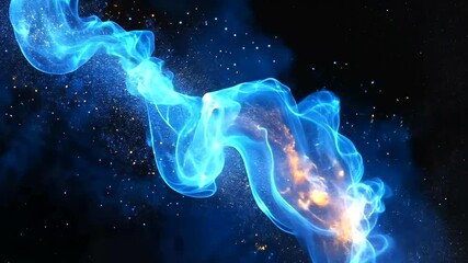 Wall Mural - Stunning Abstract Blue and Orange Energy Waves