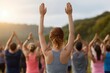 © PONDOKPESANTREN - Serene Sunset Yoga: Group in Nature's Embrace