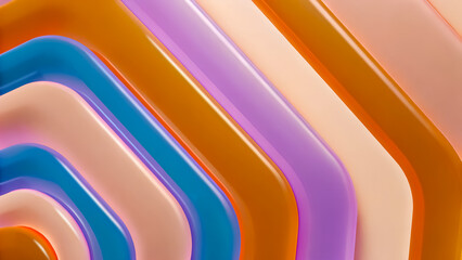 Wall Mural - Abstract glossy warm orange shades background, glass surface, flowing colorful wallpaper.