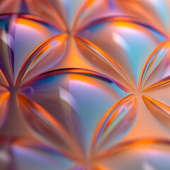 Wall Mural - Abstract glossy warm orange shades background, glass surface, flowing colorful wallpaper.