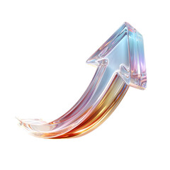 Aufkleber - Vibrant iridescent 3D curved arrow icon symbolizing financial growth progress and potential for advancement