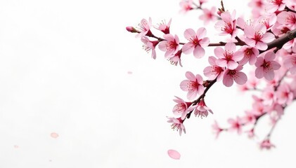 Intricate sakura branch pattern, white background, high resolution, macro, nature, close-up