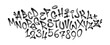 © Yevhen - Graffiti spray alphabet. Spider font and digits. Vector illustration