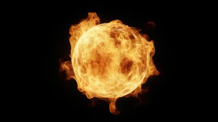 Wall Mural - fireball blazing on black background