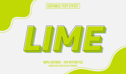 Wall Mural - lime editable text effect
