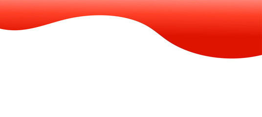 Wall Mural - Red gradient wave top header, divider, border vector illustration