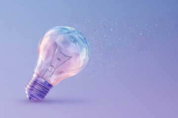 Wall Mural - colorful light bulb emitting sparkles creating a modern artistic display in a vibrant background