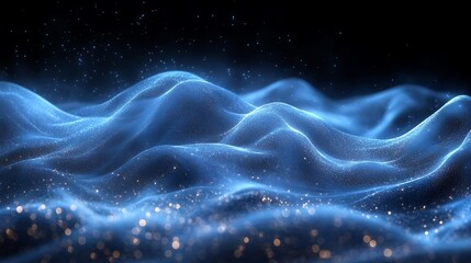 Wall Mural - abstract blue sparkling particle wave illustration suitable for digital design and high resolution i