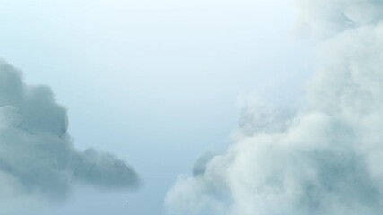 Wall Mural - soft pastel clouds glowing calmly above a dreamy morning horizon