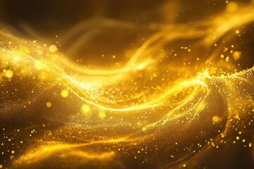 Canvas Print - golden abstract sparkle: a mesmerizing visual tapestry woven with glimmering golden particles, casca