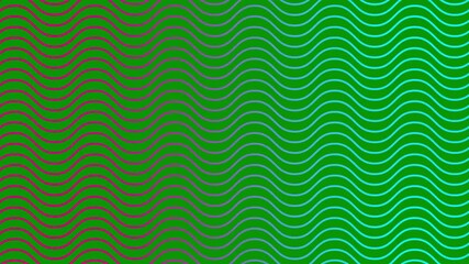 Wall Mural - Animated pink blue wavy lines. Linear background. Decorative pattern. Looped video. Vector illustration isolated on green background.