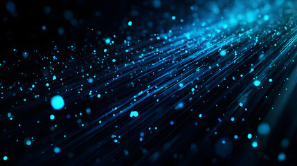 Wall Mural - digital stream: abstract digital stream of glowing blue particles and lines, flowing dynamically in 