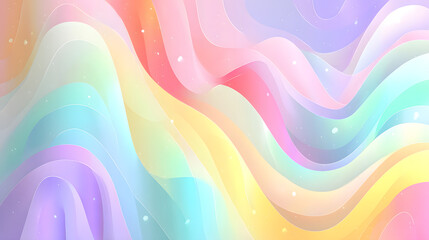 Wall Mural - ethereal pastel waves: an abstract, colorful, and soft image showcasing a mesmerizing flow of pastel