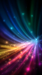Wall Mural - rainbow burst of cosmic energy: a dynamic, artistic display of vibrant energy and colorful beams rad