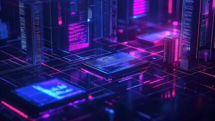 Wall Mural - cloud computing and data storage system for business networks with internet server connection