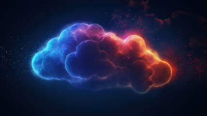 Wall Mural - cybersecurity, mind, and network management in a modern data center with cloud networking solutions