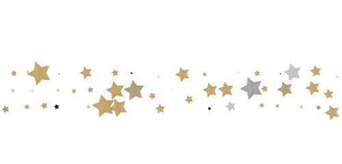 Poster - Festive Celestial Cascade: Mesmerizing 3D Illustration of Descending Christmas Stars